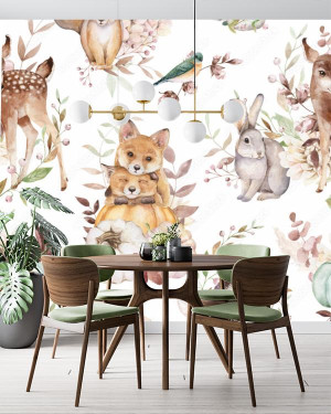 Fototapeta do salonu Woodland seamless pattern