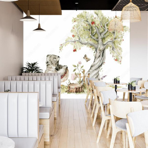 Fototapeta do sypialni Watercolor nursery woodland
