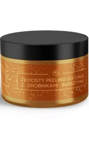Złocisty peeling do ciała z drobinkami bursztynu 300g linia Amber