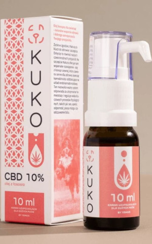 Olejek CBD 10% dla dużych psów - 10ml olej z łososia KUKO by Yango