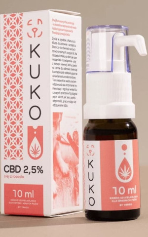 Olejek CBD 2,5% dla małych psów i kotów - 10ml olej z łososia KUKO by Yango