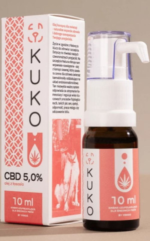 Olejek CBD 5% dla średnich psów - 10ml olej z łososia KUKO by Yango