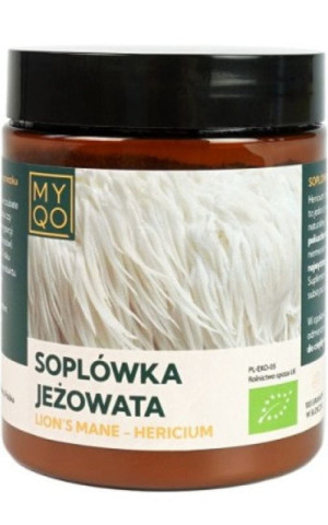 BIO Soplówka jeżowata - Hericium - Lion's Mane - 100g MYQO