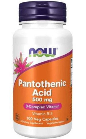 Now Foods Pantothenic Acid (Kwas pantotenowy) 500mg 100 kapsułek