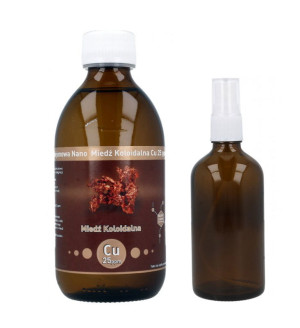 Nano Miedź koloidalna Niejonowa 25 ppm 300 ml + butelka z
atomizerem