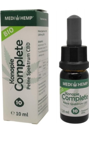 Olej Konopny CBD 10% Olejek Konopii Siewnej Medihemp CBD Ekstrakcja CO2 10 ml