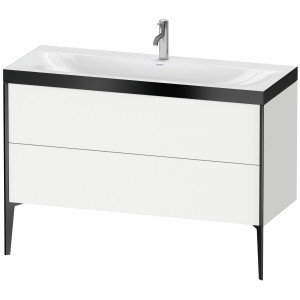 Duravit XViu vasque XV4712OB218P 120x48cm, 2 tiroirs, 2000 , noir mat, Cadres P, blanc mat