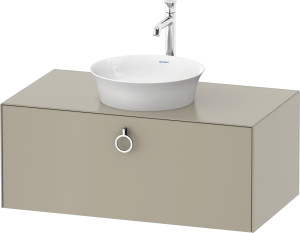 Duravit White Tulip meuble sous-vasque WT498106060 100 x 55 cm, Taupe Seidenmatt , 2000 , match3 coulissant avec poignée, plateau console 2000