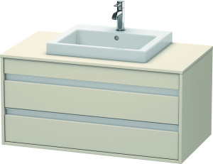 Ketho Duravit vasque KT675509191 100 x 55 cm, Taupe , pour lavabo encastré au milieu, 2 tiroirs