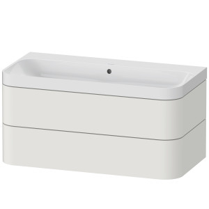 Duravit Happy D.2 Plus vasque à poser HP4348N3939 97,5 x 49 cm, sans trou pour robinetterie, nordic blanc , 2 tiroirs