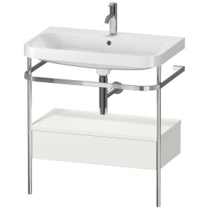 Combinaison lavabo pour meuble Duravit Happy D.2 Plus HP4842O3939 77,5 x 49 cm, 1 trou pour robinetterie, nordic blanc , avec console en métal