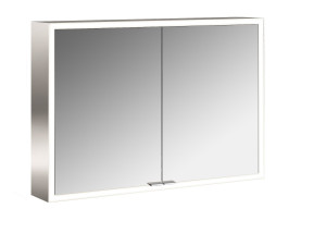 Armoire à miroir éclairée en saillie Emco prime 949706383 1000x700mm, 2 portes, aluminium/blanc