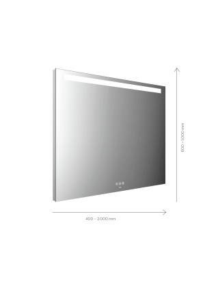 Miroir lumineux Emco Mi 210+ LED 103090009000300 900 x 900 mm, avec découpe lumineuse horizontale en haut 35 mm