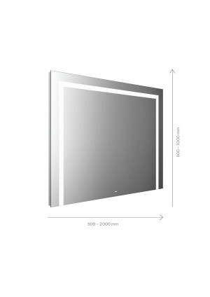 Miroir lumineux Emco Mi 220 LED 104180010000100 1800 x 1000 mm, avec 3 découpes lumineuses en haut, à droite et à gauche