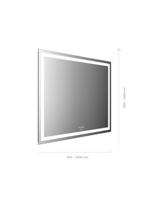 Emco Mi 230+ miroir lumineux LED 105160010000400 1600 x 1000 mm, avec découpe lumineuse sur tout le pourtour