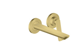 Hansgrohe Axor Citterio C Mitigeur de lavabo 2 trous pour montage mural 49110950 encastré, avec bec 195 mm, laiton brossé