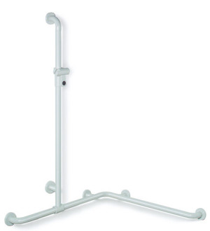 Hewi 801 main courante de douche 801.35.34618 2 x 762 x 1250 mm, senfgelb , avec barre de support de douche, âme en aluminium