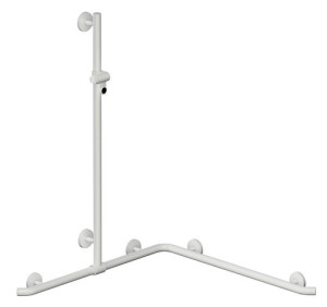 main courante de douche Hewi barre de support de douche System 800 K , 1250 mm, blanc de sécurité