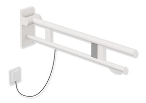 Hewi System 900 bras de support 900.50.13160DX projection 750 mm, Inox revêtement par poudre blanc mat profond, droit