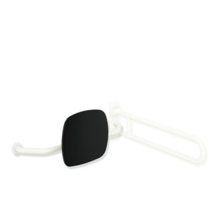 Hewi 801 dossier 801.51.9273L99 distance au mur 230mm, droite, dossier noir de jais, blanc pur