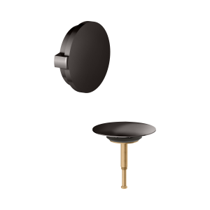 Panneau de recouvrement Keuco 59930350075 pour garniture de vidage et de trop-plein, avec fonction de remplissage de baignoire, noir titane brossé
