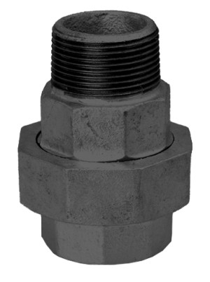 Schmidt, Hermann Hermann Schmidt fonte malléable 331 raccord vissé 14331015 DN 15, 1/2", joint plat, IG/AG, noir