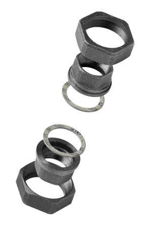 Schmidt, Hermann Kit de raccords de pompe en fonte malléable Hermann Schmidt 14372374 DN 25, 1", noir