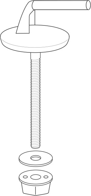 Pagette fixation plastique 790840102 blanc, polyamide