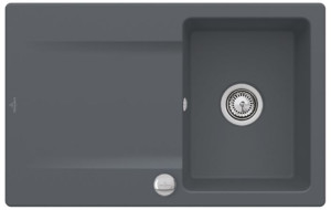 Villeroy und Boch Villeroy & Boch Siluet évier encastrable 333402i4 avec garniture de vidage et actionnement excentrique, graphite