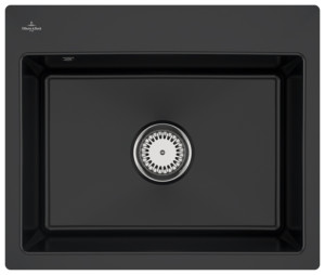 Villeroy und Boch Villeroy et Boch Subway Évier affleurant 33091FS5 avec garniture d'écoulement et fonctionnement manuel, ébène