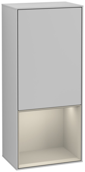 Villeroy und Boch Villeroy et Boch Armoire latérale Finion F550HHGJ 41.8x93.6x27cm, droite, étagère en dessous Sand mat, gris clair mat