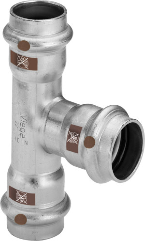 Viega Temponox Pièce en T 810429 35 x 15 x 35 mm, acier, inoxydable, avec SC-Contur