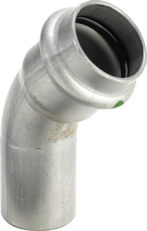 Viega Sanpress Inox bow 435394 18 mm, 45 degrés, acier inoxydable, SC-Contur