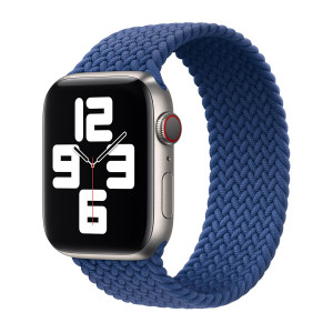 Gevlochten solobandje voor de Apple Watch   38/40/41/42 mm - Maat 9 - Atlantic Blue