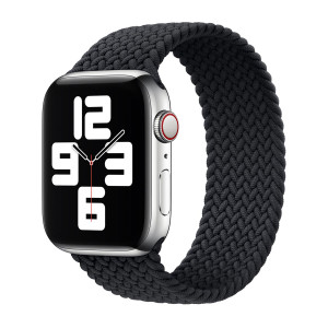 Gevlochten solobandje voor de Apple Watch   38/40/41/42 mm - Maat 9 - Charcoal
