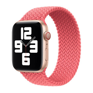 Gevlochten solobandje voor de Apple Watch   44/45/46/49 mm - Maat 8 - Pink Punch