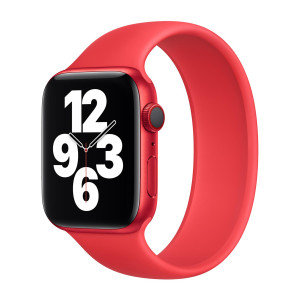 Siliconen solobandje voor de Apple Watch   44/45/46/49 mm - Maat 8 - (Product) Red