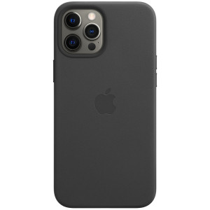 Leather Backcover MagSafe voor de Apple iPhone 12 Pro Max - Black