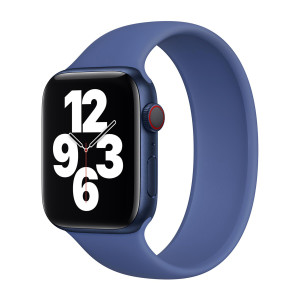 Siliconen solobandje voor de Apple Watch   44/45/46/49 mm - Maat 11 - Toma Blue