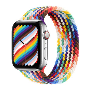 Gevlochten solobandje voor de Apple Watch   38/40/41/42 mm - Maat 4 - Pride Edition