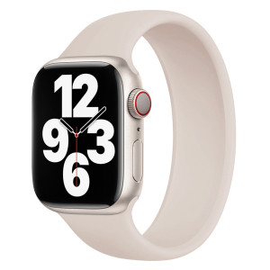 Siliconen solobandje voor de Apple Watch   38/40/41/42 mm - Maat 8 - Starlight