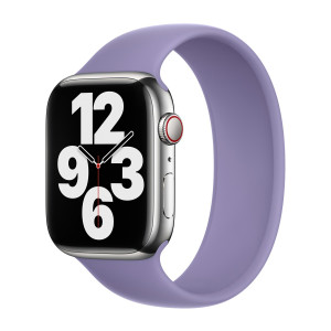 Siliconen solobandje voor de Apple Watch   44/45/46/49 mm - Maat 5 - English Lavender