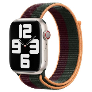 Sport Loop band voor de Apple Watch   44/45/46/49 mm - Dark Cherry/Forest Green