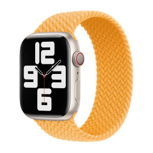Gevlochten solobandje voor de Apple Watch   38/40/41/42 mm - Maat 6 - Maize