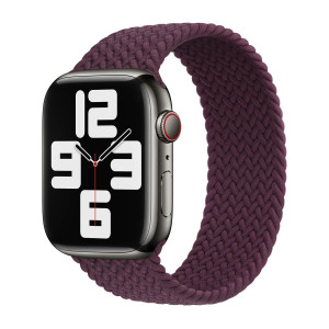 Gevlochten solobandje voor de Apple Watch   38/40/41/42 mm - Maat 9 - Dark Cherry