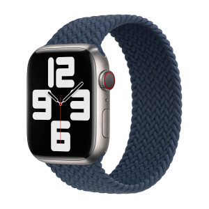 Gevlochten solobandje voor de Apple Watch   38/40/41/42 mm - Maat 1 - Abyss Blue