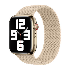 Gevlochten solobandje voor de Apple Watch   38/40/41/42 mm - Maat 2 - Beige