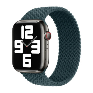 Gevlochten solobandje voor de Apple Watch   44/45/46/49 mm - Maat 4 - Rainforest