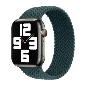 Gevlochten solobandje voor de Apple Watch   44/45/46/49 mm - Maat 9 - Rainforest