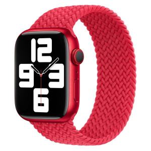 Gevlochten solobandje voor de Apple Watch   44/45/46/49 mm - Maat 8 - (Product) Red